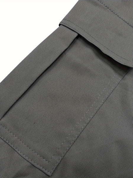 3pcs Men'S Casual Loose Cargo Shorts - Featuring Large Pockets And Letter Prints, Machine Washable Non-Stretch Fabric, Durable Design, Outdoor Style, Street Fashion, a Summer Wardrobe Essential