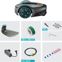 Gardena Robotic Mower SILENO Minimo 250 M²: Intelligent Lawn Mower with Excellent Connectivity, Programmable with the Gardena Bluetooth® App, Version with UK Plug(15201-28)