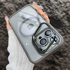 Phone Case: Stand Holder Cases for iPhone 16, 15, 14, 13, 12, 11 Pro Max Plus with Magsafe Magnetic Clear Camera Flip Cap Lens Protection Cover