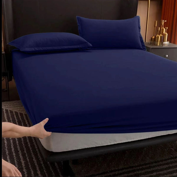 Extra Deep 25 cm Fitted Sheet – Soft Cotton-Rich Bed Sheet with Elastic Corners, Wrinkle-Resistant, Machine-Washable Bedding (Single / Double / King / Super King)