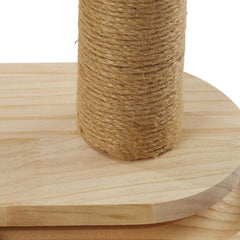 Interactive Solid Wood Cat Scratching Post, Cat Turntable, Cat Teasing Stick, Cat Scratching Board, Durable Cat Toy, Sisal Cat Climbing Frame, Elliptical Turntable