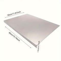 1 Oversized Extra-thick Stainless Steel Cutting Board, Modern Minimalist Style with a Silvery Rectangular Curved Design, Easy to Clean, Suitable for Industrial Science/kitchen Cooking/home/outdoor Camping, Kitchen Utensils, Lab Mats, Handmade Mats