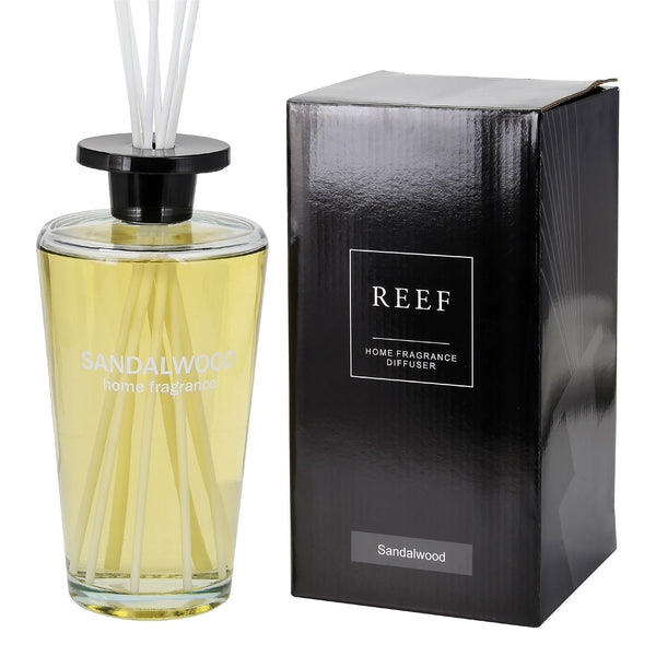 REEF 1000ml Reed Oil Diffuser Set, Sandalwood, Teak Wood, Tobacco & Oud, Luxury Beautiful Home Fragrance for Bedroom Living Room Home Decor Office Essential Oil Reed Diffuser for Stress Relief