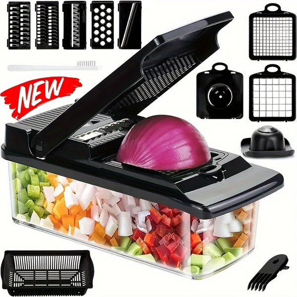 7-blade Manual Slicer Made of Stainless Steel Material for Household Fruits, Vegetables, Onions, Potatoes, Vegetable Separation and Cutting Tools, Kitchen Tools, Holiday Gifts