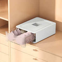 1pc Closet Storage System - Modular Stackable Bin with Dividers, 35x26x12cm Acrylic Organizer for Underwear, Accessories, 3 Styles (Open/12-Section/18-Section)
