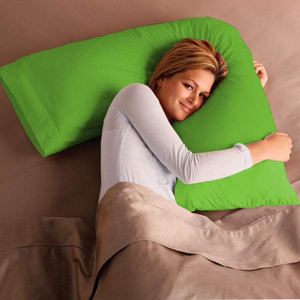 Adam Home V Pillow with Pillowcase Extra Filled Hollow Fiber for Neck Support, Orthopedic, Maternity Pregnancy & Nursing Super Soft & Comfortable V shaped Pillow with Pillowcase