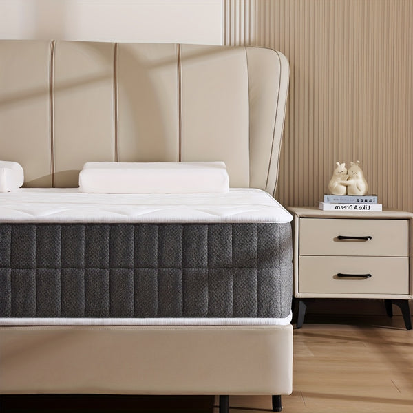 Single/Small Double/Double/King 20cm/25cm Comfortable Mattress, Rhombus White, Medium Firm Mattress 7 Layerss, No-Noise Innerspring Pocket Springs, Suitable for Bedroom, Breathable, Relaxing, Bedroom Furniture, Christmas Decorations Mattress In A Box