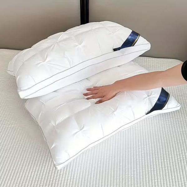 Pack of 2 3D Sleep Pillow, Extra-Large Luxury Hotel-Quality Bed Pillows, Comfortable Pillow for Sleeping, White Standard Style Home & Hotel Use