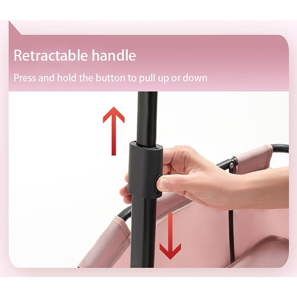 Mini Dog Stroller – Foldable Pet Carrier Cart with 360° Rotatable Handle, Extendable Pull Handle & Storage Bag Lightweight Travel Buggy for Small Dogs & Cats