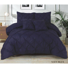 PINTUCK PLEATED ALFORD EGYPTION COTTON MIX DUVET COVER WITH PILLOW CASEA ALL SIZES SINGLE DOUBLE KING SUPER KING