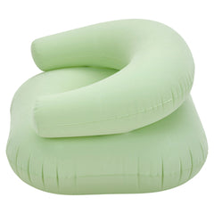 73*73*52cm U-shaped Outdoor Leisure Inflatable Sofas, Portable Inflatable Mattresses for Home Use, with Backrest, Foot Pump Included, Durable and Wear-resistant, Suitable for Home, Camping, Beach and Travel Use Green/Purple