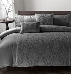 Damask Velvet Duvet Cover Set – Luxury Soft Velvet Fabric with Elegant Pattern, Warm and Cozy Bedding Set, Durable and Easy Care