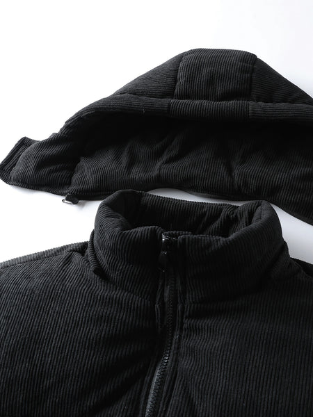 2025 New Winter Removable Hood Jacket Men'S Casual Print Hooded Coat Thick Trendy Jacket Top Men'S
