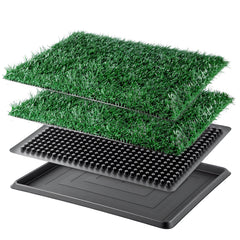 20 x 16 inch Dog Toilet Tray with Artificial Grass – Reusable Dog Litter Tray for Puppies and Small Dogs, Portable Potty with Drainage System for Flat or Home Use Indoor