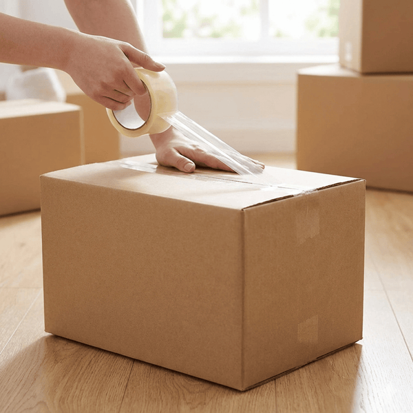 6 x Heavy-Duty Clear Packing Tape – Strong Adhesive Parcel Tape for Boxes, Shipping Tape, 48MM x 66M