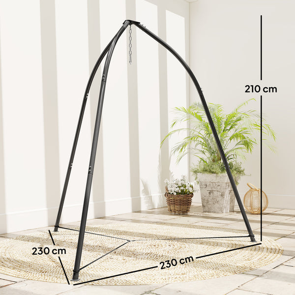 Hanging Chair Stand, Tripod Hammock Chair Stand Only with Chain, Adjustable Height, Weather & Rust Resistant, Load Capacity 150 kg, for Patio, Garden, Black