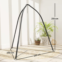 Hanging Chair Stand, Tripod Hammock Chair Stand Only with Chain, Adjustable Height, Weather & Rust Resistant, Load Capacity 150 kg, for Patio, Garden, Black