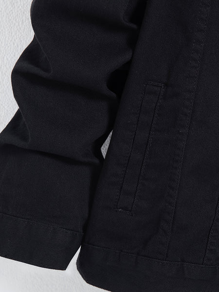 Spring and Autumn Hot Men's Denim Jacket for Teens, High-End Long Sleeve Turn- Collar Casual Coat