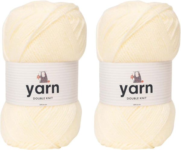 Korbond DK Beige Yarn - 100G Acrylic Wool - Lightweight, Hypoallergenic & Durable Double Knit Crochet Yarn Knitting Wool (290M Total)