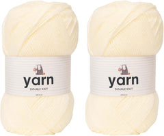 Korbond DK Beige Yarn - 100G Acrylic Wool - Lightweight, Hypoallergenic & Durable Double Knit Crochet Yarn Knitting Wool (290M Total)
