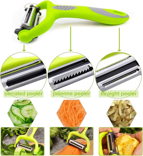 Potato Peeler for Kitchen, Julienne Vegetable Peeler,3 Pieces Stainless Steel Professional Peelers, Non-Slip, Suitable for Peeling for Potato, Apples, Carrots, Cucumber and Various Veg and Fruits