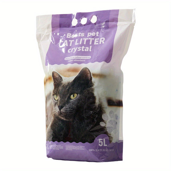 Silica Cat Litter Crystals Kitten Litter 3.8L/5L/10L Ultra Absorbent, Effective Odour Control, Dust-Free,Hygiene Easy to Clean Cat Litter