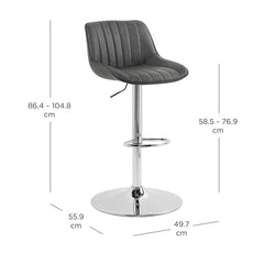 Bayside Furnishings Grey Stitched Gas Lift Bar Stool