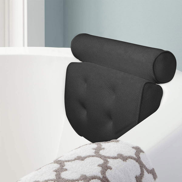 3D Mesh Bathtub Pillow with Neck and Back Support - Quick-Dry Vinyl Bath Mat, 6 Suction Cups and Hooks, Machine Washable Spa Accessory, Suitable for Bathtub, Hot Tub - Bathing Aid, Hot Spring Bath, Shower Decor, Bath Pillow, Bathtub Bathroom