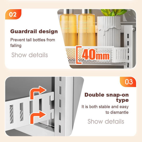 Heavy Duty 6-Tier Metal Over The Door/Wall Mounted Pantry Organizer - Space-Saving Vertical Kitchen Storage Shelf with Hanging Rack, Suitable for Cans, Spices, Pantry Organization - Easy Installation, Door/Wall Mountable