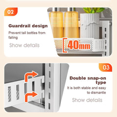 Heavy Duty 6-Tier Metal Over The Door/Wall Mounted Pantry Organizer - Space-Saving Vertical Kitchen Storage Shelf with Hanging Rack, Suitable for Cans, Spices, Pantry Organization - Easy Installation, Door/Wall Mountable
