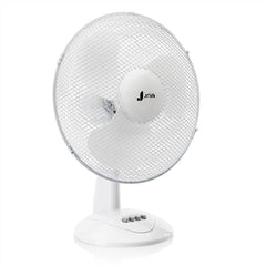 12” Portable Desk Fan – 3-Speed Table Fan with 90° Oscillation, Adjustable Tilt Head & Quiet Operation – Compact Air Circulator for Bedroom, Office, or Home (White)