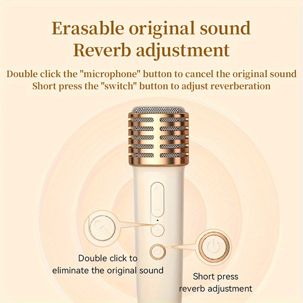 Mini K32 Karaoke Machine with Wireless Microphone, Portable Wireless Speaker, Party Lights, Gift for Birthday