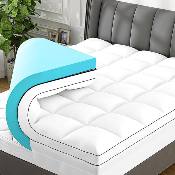 1piece Mattress Topper Like Memory Foam Extra 10-CM Thickness Mattresses Toppers for Back Pain Relief with Washable ALL SIZES UK SINGLE DOUBLE KING SUPER KING SMALL DOUBLE
