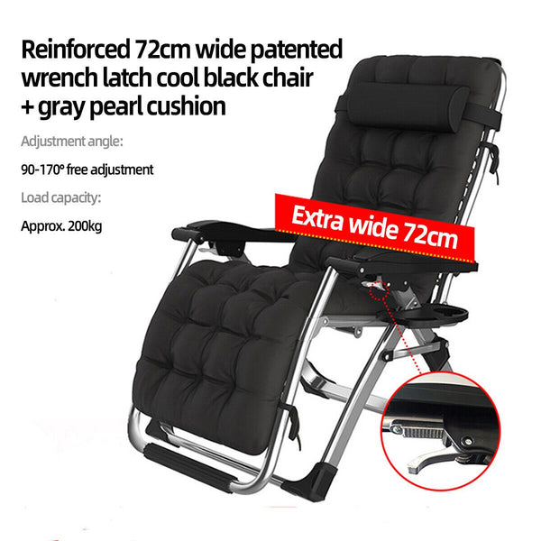 NEW Zero Gravity Chair Reclining Sun Lounger Outdoor Garden Folding Adjustable