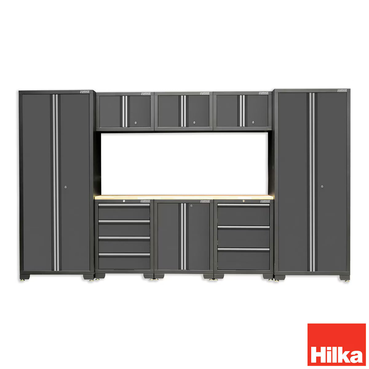 Hilka 24 Gauge Steel 9 Piece Cabinet Set