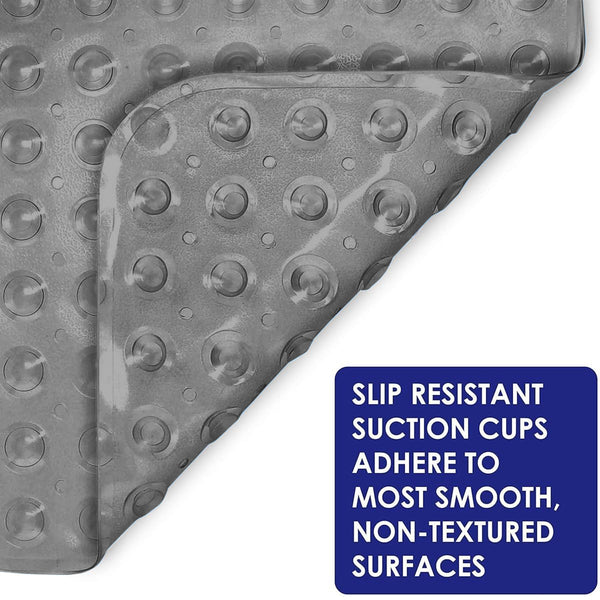 1pc Large Shower Mat – Non-Slip, Strong Suction Cups & Drain Holes, Quick-Dry, Machine Washable, Durable & Comfortable for Bathtub and Bathroom Floor Use