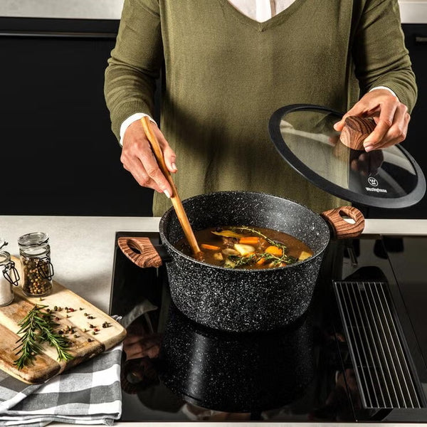 Westinghouse Special Edition Cookware Set Soft Touch, Wood Effect Handles, 11 Piece