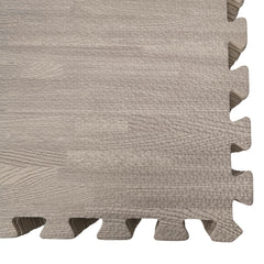 Samuel Alexander 12 Piece Grey Wood Effect EVA Foam Floor Protective Tiles Mats 60x60cm Each Set For Gyms, Kitchens, Garages, Camping, Kids Play Matting, Flooring Mats Set Covers 4.32 sqm (46.5 sq ft)