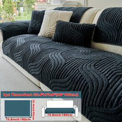 1pc Plush Non-Slip Sofa Cover, Modern Luxury, Pet-Friendly, Breathable, Fashionable Home Decor