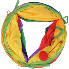 Cat Tunnel Collapsible Cat Toys Tunnel with 2 Peek Holes Rainbow Tunnel for Indoor Cats Pet Interactive Play Tunnels with a Play Ball Exercising Hiding Training and Running with Fun