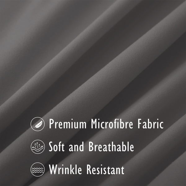 Duvet Cover Set with Matching Pillowcase Microfibre Wrinkle Resistant with Quick Popper Fastening