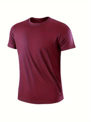 20pcs Black-White-Army-Green-Tan Red-Black-Card-Gray-Red-Black-White-Tan-Card-Army-White-Gray-Tan-Red-Army Mixed Color, Ultra-Light Men's Crew Neck T-Shirt - Quick-Drying, Breathable, Sweat-Wicking Shirt, Suitable for Fitness, Gym, and Running