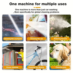 Wireless Portable Pressure Cleaner Featuring 2 Batteries, 3000PSI Cordless Power Cleaner, Rechargeable Battery Jet Wash for Vehicles, Gardens, Homes, Patios, And Driveways, Includes 5.03-Meter Hose