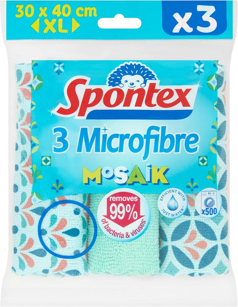 Spontex Microfibre Cloths for Cleaning | 8 Microfibre Collection Cleaning Cloths | for Use as Dusters, Dish Cloths & Kitchen Towels | 30 X 30Cm | Assorted Colours | 8 Count