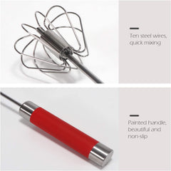 SUL Egg Whisk, Hand Push Whisk Blender, Egg Beater, Milk Frother, Rotating Push Mixer Stirrer for Whisking, Beating, Stirring