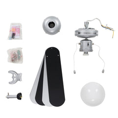 Mirage Silver Grey & Black 42 Inch Reversible Ceiling Fan With Opal Glass Light