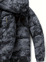 Men's Winter heavy-duty Jacket - Multi-functional design featuring a windproof and warm hooded coat with detachable storm hood, zip sleeve pockets, and adjustable hood cords. Ideal as a casual sports outerwear jacket for winter.perfect for gifting.