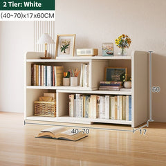 Multi-layer Desktop Storage Rack, Dormitory Office Cosmetic Stationery Book Storage And Bookcase Finishing Rack, Expandable Bookshelf, Space Saving, Backless