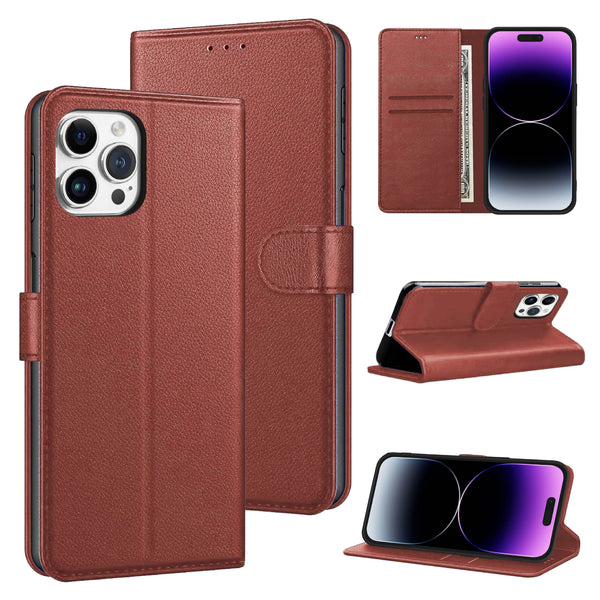 Luxury Case for iPhone 16 Pro Max Plus, 15 Pro Max Plus, 14 Pro Max Plus, 13 Pro Max mini, 12 Pro Max Mini, 11 Pro Max XS MAX XS X SE 8 Plus 7 Plus 6 6S PlusLeather Phone Case Cover, PU Faux Leather Wallet Book Folio Flip Magnetic Shockproof Case with Car