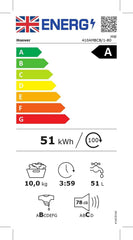 Hoover H-WASH 500 10Kg Freestanding Washing Machine, 1400 RPM, a Rated, Eco‑Power Inverter Motor, Hon App, 60 Programmes, Care Dose, Power Care System, Black, 60X59X85 Cm ‑ HW 410AMBCB/1-80